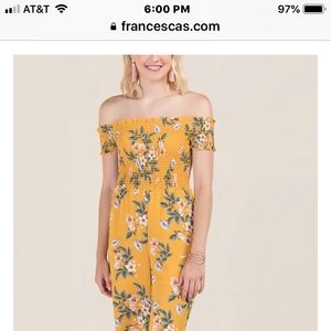 Francesca’s pant romper - dark yellow floral.
